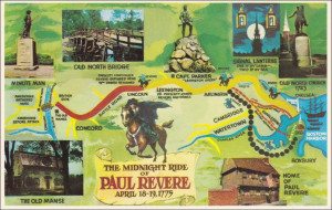 Paul Revere 39 s Midnight Ride Map