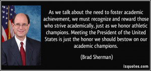 As we talk about the need to foster academic achievement, we must ...