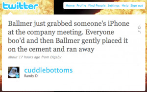 Article Link: Steve Ballmer Mocks iPhone-Toting Microsoft Employee