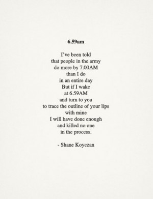 poetry Shane Koyczan 6.59am love poem