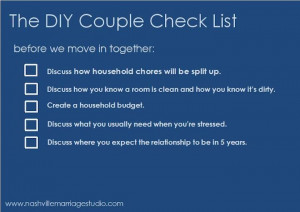 checklist for your relationship before you move in together.