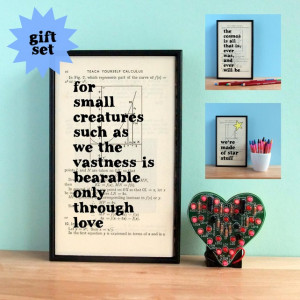 Carl Sagan Inspirational Quote Gift Set Framed Artwork on upcycled ...