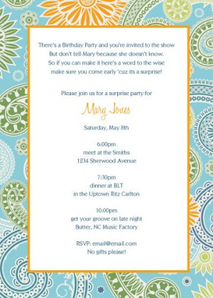 surprise party invitation wording