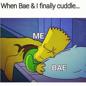 bae i finally cuddle me bae save to folder memes bae meme sleeping ...