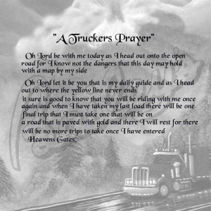 TRUCKER PRAYER POEM BW 8 1/2X11