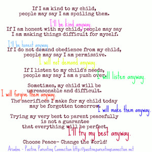If I Am Kind To My Child…