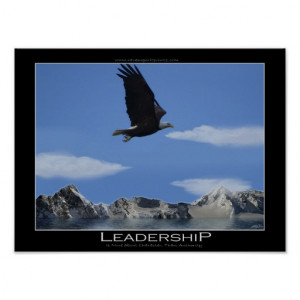 LEADERSHIP Flying Eagle & Mountains Motivational Poster