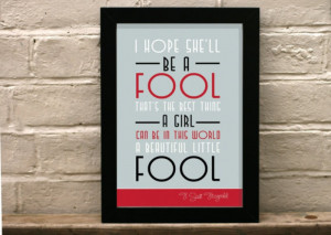 ... Gatsby Quote print - Beautiful little fool - Art deco - art for home