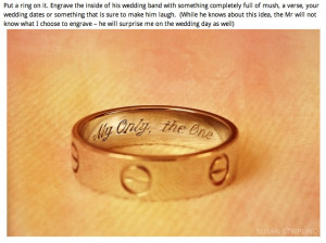 engraved message inside the ring