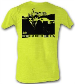 The Blues Brothers T-shirt Movie The Mission Adult Bright Yellow Shirt
