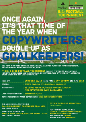 Bangalore Ad Club Football Posters