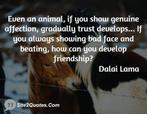 ... always showing bad face and beating, how can you develop friendship
