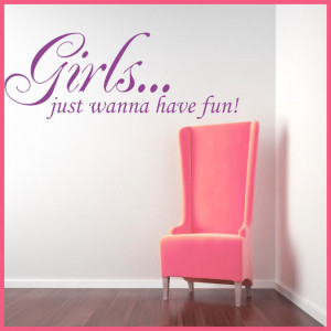 wall stickers quotes – girls just wanna have fun quote wall sticker ...