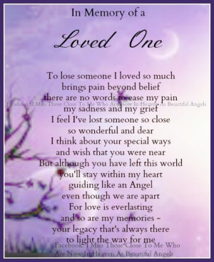 In Memory Of A Loved One