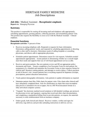Medical Assistant Job Description for Resume