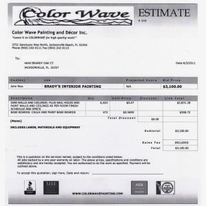 4640 Brandy Oak Court Color Wave Painting Estimate