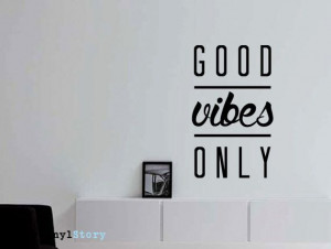 ... Typography Wall Decal Quote Good Vibes by MyVinylStory, $17.97