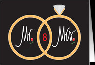 8th Wedding Anniversary, overlapping rings and roses card - Product ...