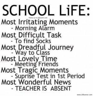 Funny Jokes Quotes And Pictures About Life: School Life Rulesin White ...