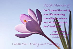 Tuesday good morning quotes dont spend the rest of your life mourning ...