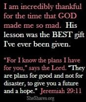 Thank you God for carrying me through those rough times! More