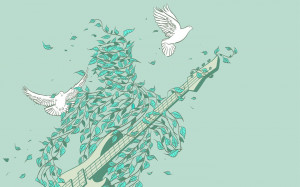 nature music doves Rock music pastel wallpaper background