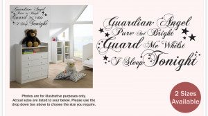 ... ANGEL PURE AND BRIGHT | Nursery wall sticker quote | Kids baby | WQ22