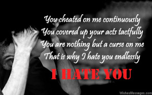 Sad I hate you poem for ex-girlfriend or ex-wife