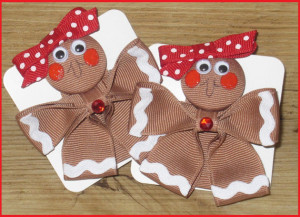 Gingerbread Hair Bows, Gingerbread, Christmas Hair Bows- Ready 2 Ship