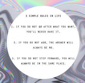 The simple rules not to be broken