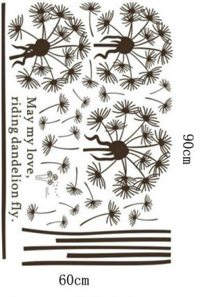 New arrival reusable dandelion fly Wall Decals Stickers with quotes