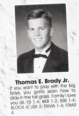 Better High School Senior Picture: Bill Belichick vs. Tom Brady
