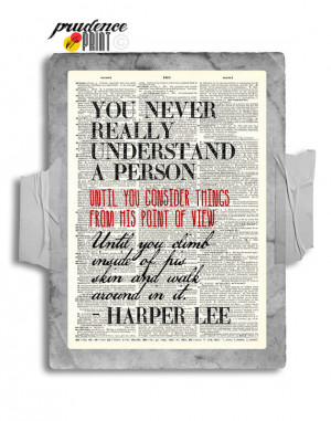 Harper Lee To Kill a Mockingbird Quote Print on Antique Unframed ...