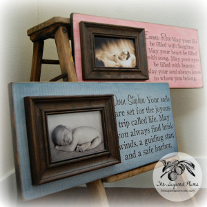 Twins Gift Personalized Picture Frame Custom 8x20 Baby Shower ...