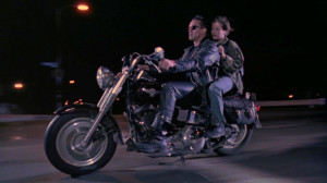 Arnold Schwarzenegger (The Terminator) and Edward Furlong (John Connor ...