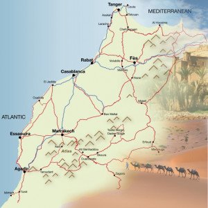 Marrakech Morocco Atlas Mountains Map