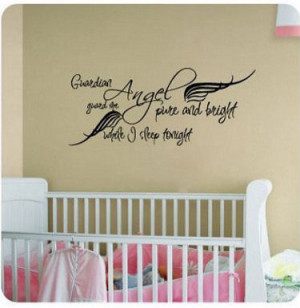 angel wall quote stickers and decals for the nursery guardian angel ...