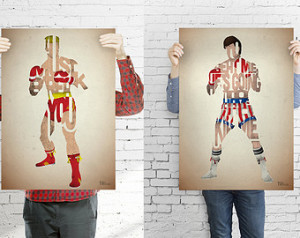 ... typography art print posters based on quotes from the movie Rocky IV
