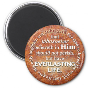 John 3:16 KJV Everlasting Life Bible Verse Quote Refrigerator Magnets