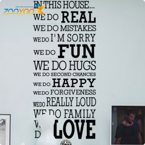 Free-Shipping-English-Quotes-Happy-Family-House-Rules-Vinyl-Wall ...