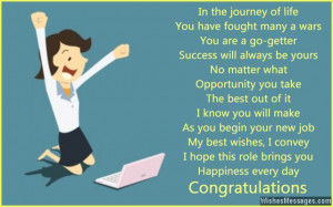 Congratulations and Best Wishes On Your New Job