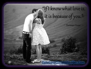 If I know what love is, it is because of you.”