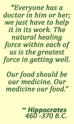 Hippocrates (the Father of Medicine) said...