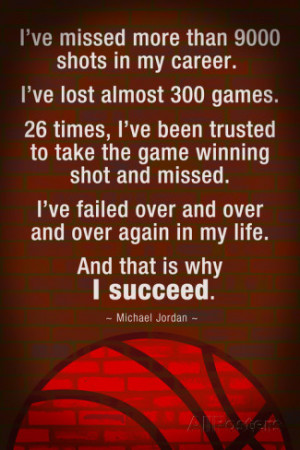 Michael Jordan - Succeed Quote Motivational Plastic Sign Wall sign