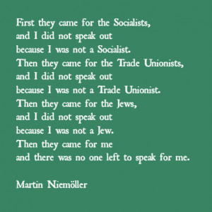 Tag Archives: Martin Niemoller quote