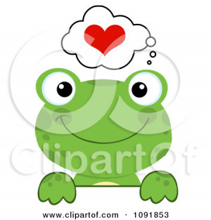 Clipart Green Frog Looking
