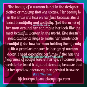 the beauty of a woman is not in the designer clothes or makeup that ...