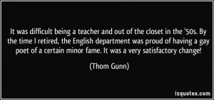 It was difficult being a teacher and out of the closet in the '50s. By ...