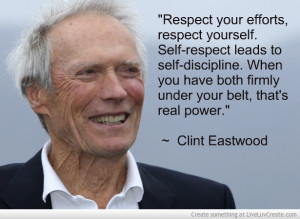 Self-respect Clint Eastwood