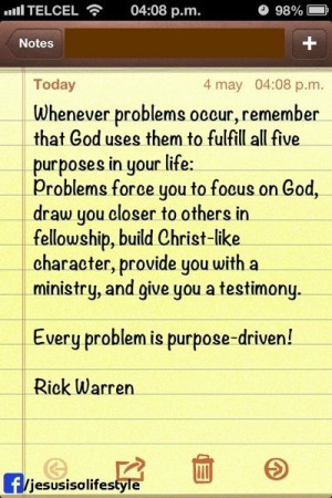 Every Problem is Purpose Driven ‘Rick Warren’